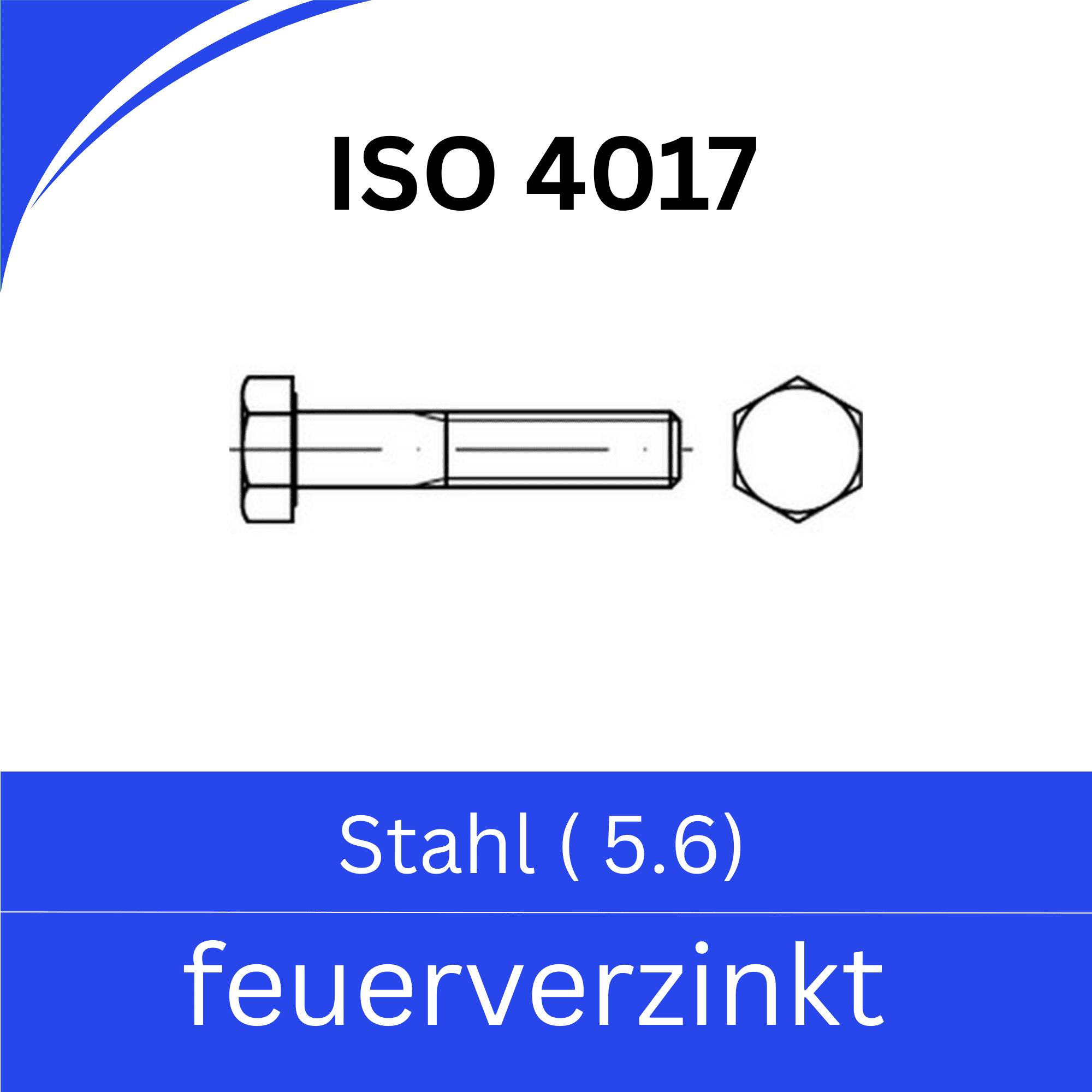 Bild für Kategorie ➤ Kategorie: ISO 4017 Stahl (5.6) feuerverzinkt